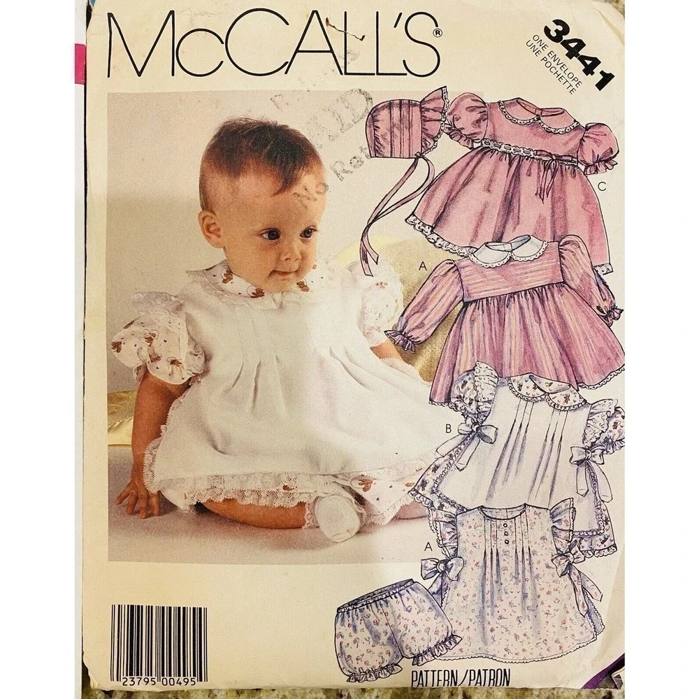 Simplicity McCall’s Vintage Sewing Patterns Four Piece Lot Girls Infant Dresses